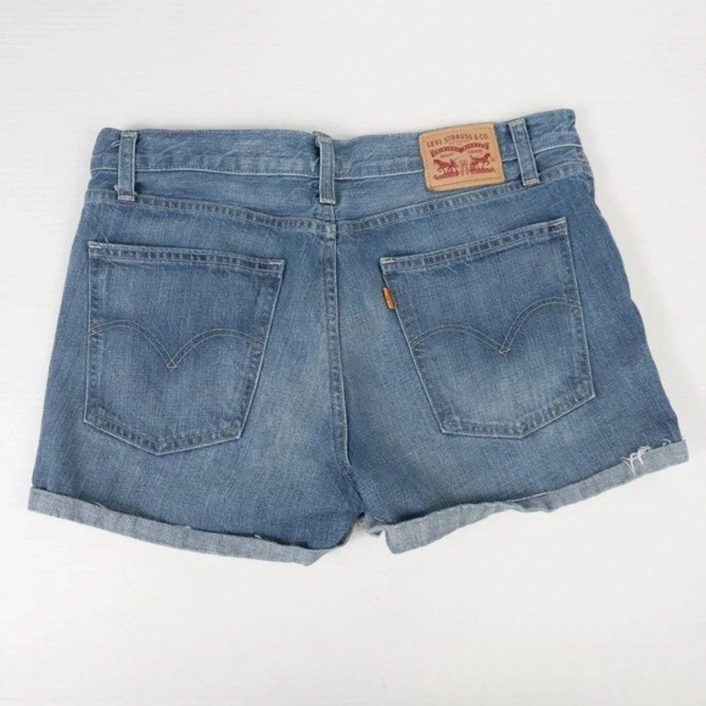 Levis 2014 Orange Tab Cut Off Jean Shorts Size 30 High Rise Raw Hem DIY Upcycled